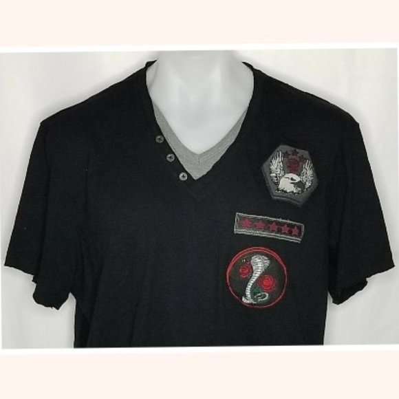 I-N-C Mens Black Layered Graphic T-Shirt Size 2XL - Picture 5 of 7